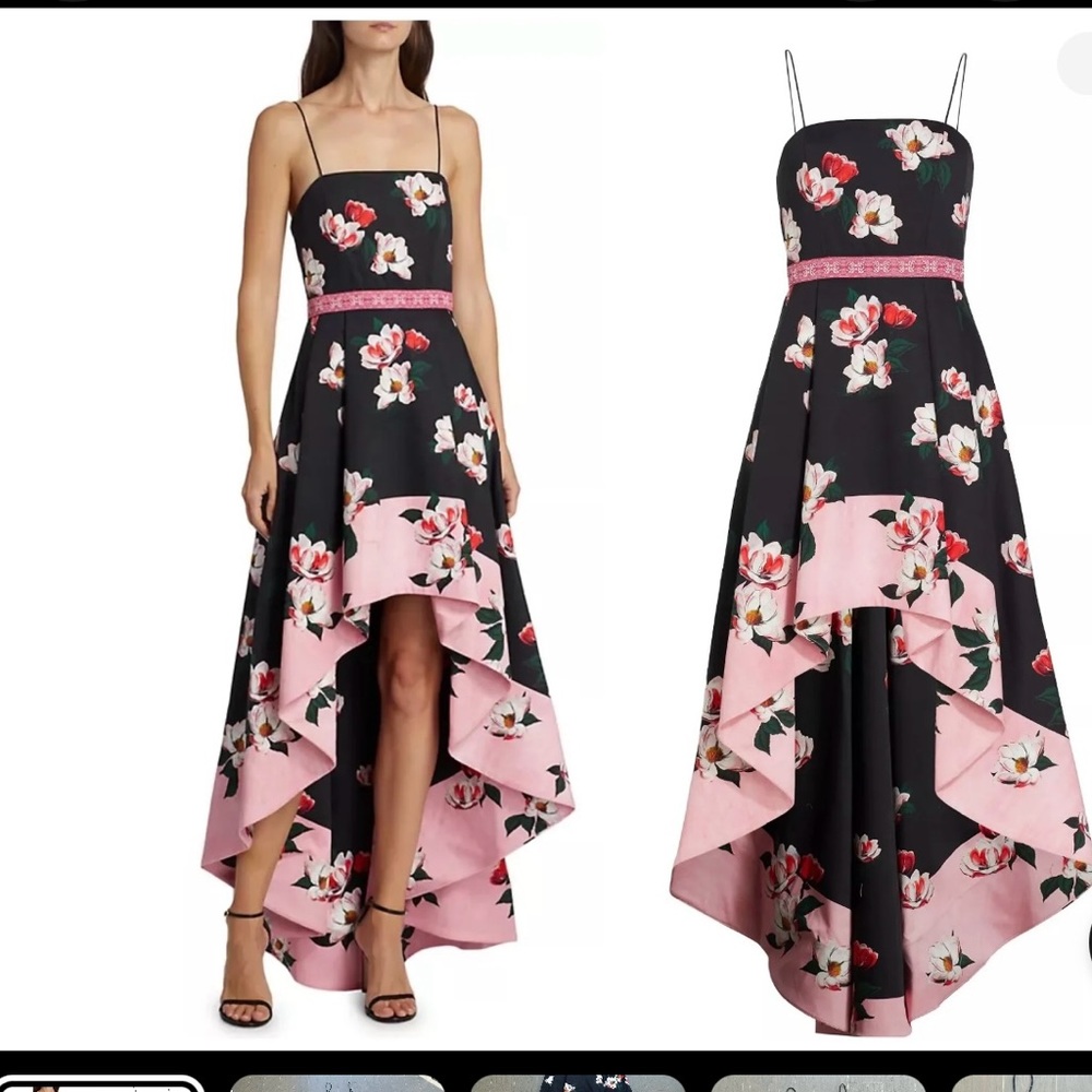 Ratify black and pink gown. Fully lined.